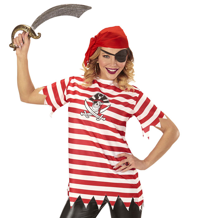 [07417] "FILLE PIRATE" (T-shirt, bandana, cache-oeil) (XL)