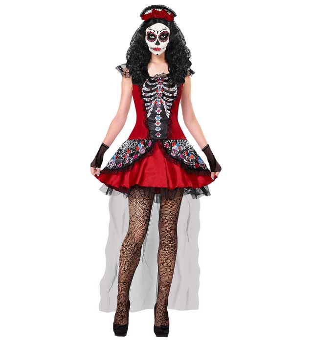 "FEMME JOUR DES MORTS" (robe, mitaines, bas, coiffe)