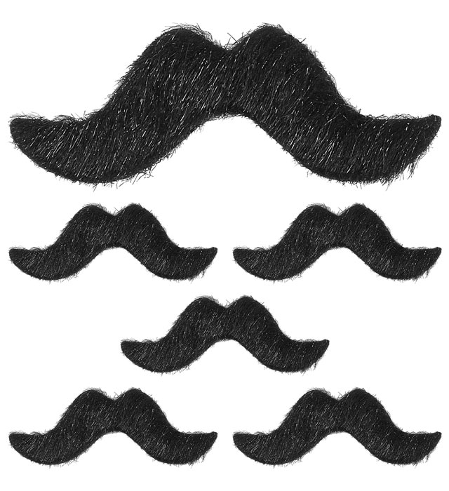 [07783] Set de "6 MOUSTACHES ADHESIVES"