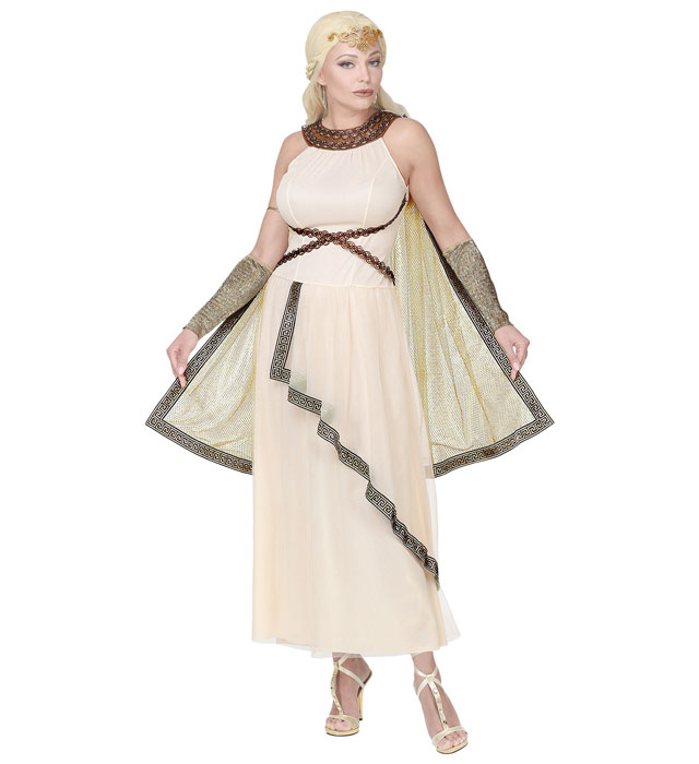 "DÉESSE GRECQUE/ROMAINE" (robe avec cape, manchettes, coiffe)