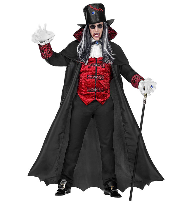 "SEIGNEUR VAMPIRE" (manteau long avec veste et jabot, chapeau haut de forme)