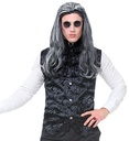 "VESTE GOTHIQUE AVEC JABOT & GEMME" en satin