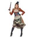 "STEAMPUNK" (robe avec tour de cou, gants sans doigts, mini chapeau haut de forme)