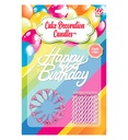 Set de "16 BOUGIE DECORATION GÂTEAU HAPPY BIRTHDAY AVEC SUPPORT" rose