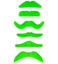 "MOUSTACHE NEON VERT" adhesive - 6styles ass.