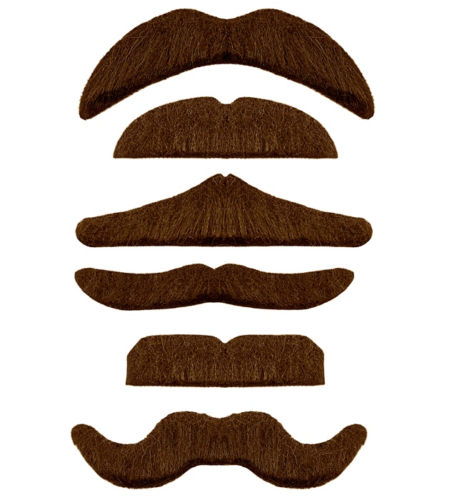 [0825E] "MOUSTACHE BRUNE" adhesive - 6 styles ass.