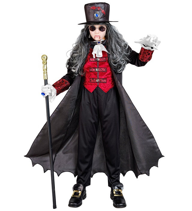 "SEIGNEUR VAMPIRE" (manteau long avec veste et jabot, chapeau haut de forme)