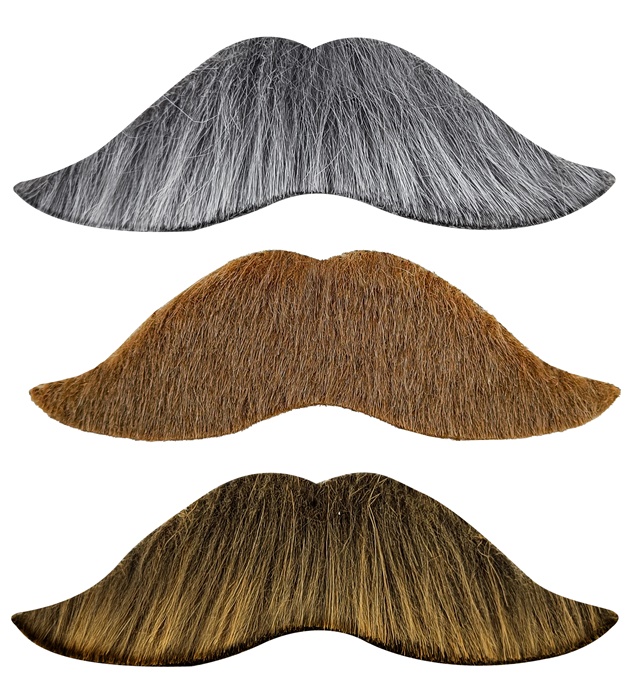 [0834N] "MOUSTACHE PERSONALITE" adhésive - 3 couleurs ass.: grise, blonde, brune