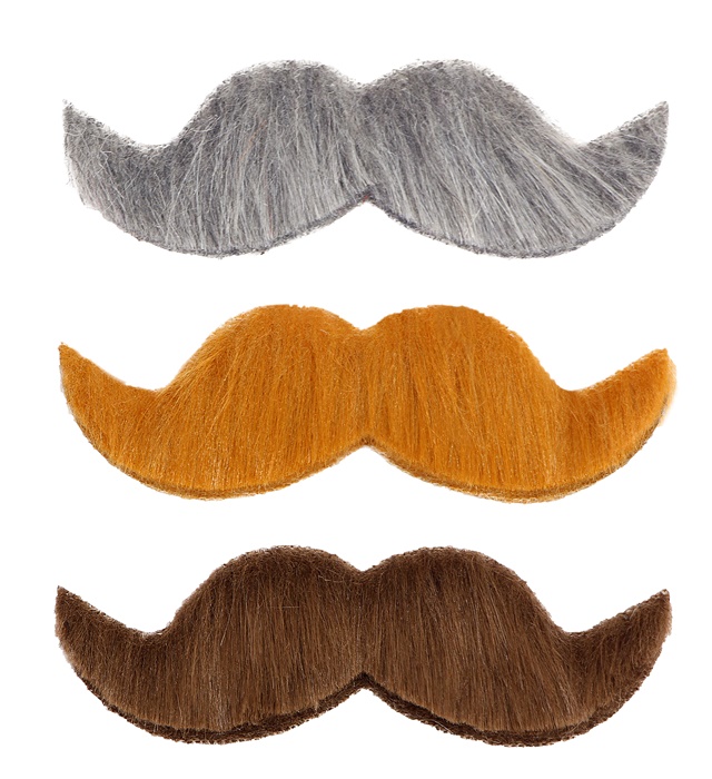 [0836P] "MOUSTACHE AMBASSADEUR" adhésive -3 couleurs ass.: grise, blonde, brune