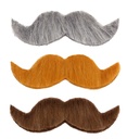 "MOUSTACHE AMBASSADEUR" adhésive -3 couleurs ass.: grise, blonde, brune