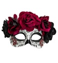 "DIA DE LOS MUERTOS MASQUE AVEC ROSES NOIRES ET BOURGOGNES"
