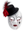 "COMMEDIA DELL'ARTE MASQUE FEMME SANGLANTE AVEC couvre-chef"