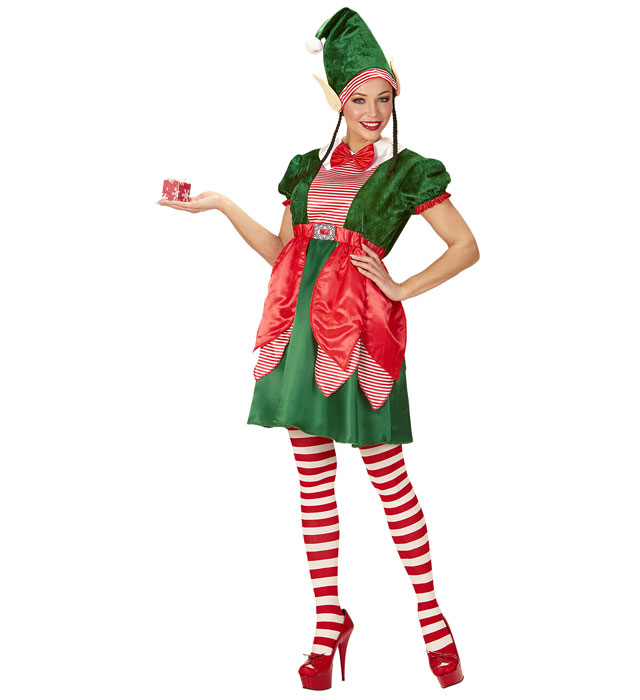 "ASSISTANTE DU PÈRE NOEL" (robe, bonnet avec oreilles et nattes)