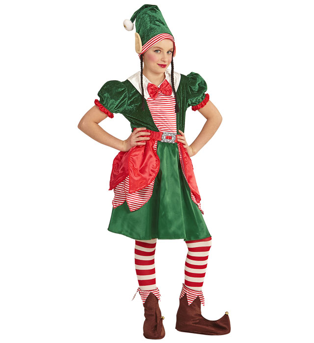 "ASSISTANTE DU PÈRE NOEL" (robe, bonnet avec oreilles et nattes)