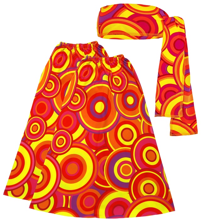 "THE 70s GROOVY STYLE - oragne bubbles" (bandeau et jambière)