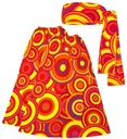 "THE 70s GROOVY STYLE - oragne bubbles" (bandeau et jambière)