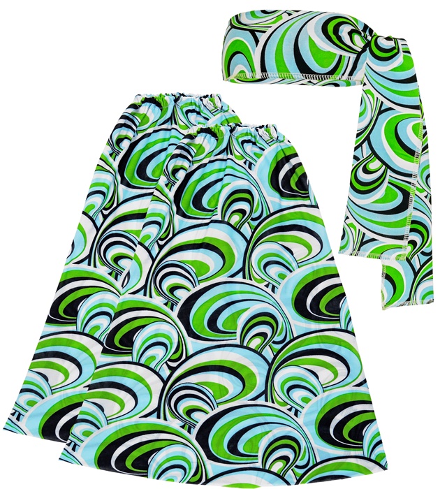 [09288] "THE 70s GROOVY STYLE - waves" (bandeau et jambière)