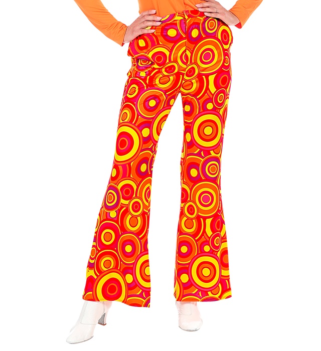 "PANTALON FEMME ANNEES 70" bubbles orange