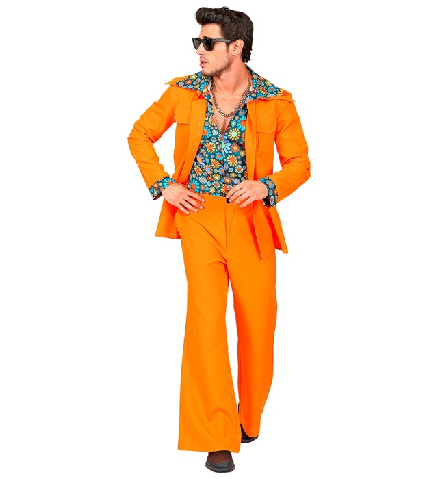 [09401] "THE 70s DISCO STYLE - orange" (veston avec chemise, pantalon) (S)