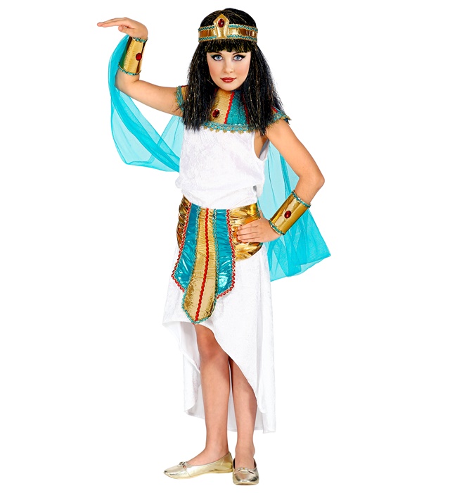 "REINE EGYPTIENNE" (robe, tour de cou avec voiles et poignets, ceinture, serre-tete)