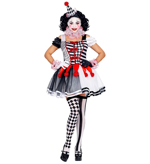 [09519] "ARLEQUIN" (robe, collier, menottes, mini chapeau) (XS)