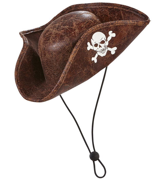 [09643] "MINI TRICORNE PIRATE SIMILI CUIR"