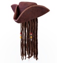 "TRICORNE PIRATE SIMILI CUIR AVEC CHEVEUX"