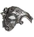 "DEMI-MASQUE STEAMPUNK ARGENT"