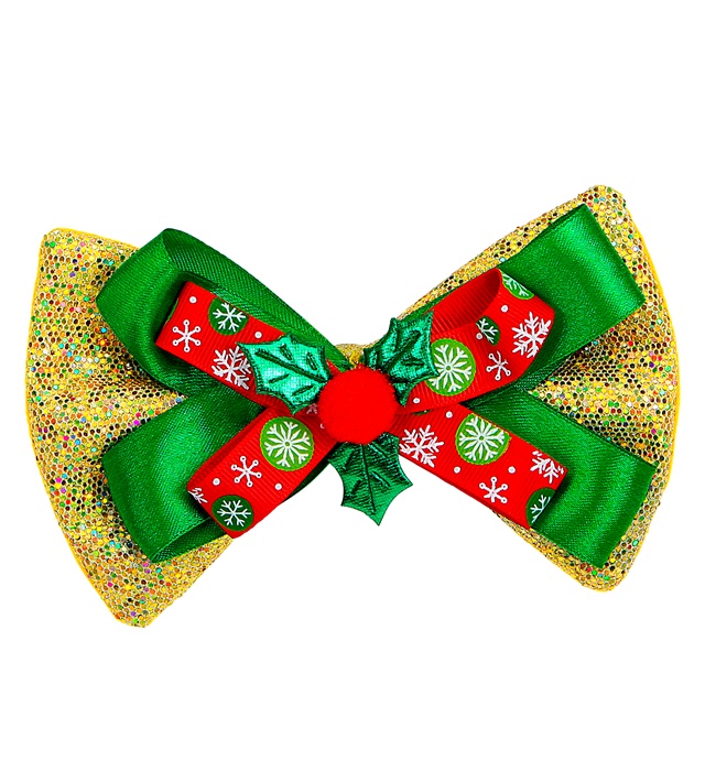 [09692] "NOEUD PAPILLON DE NOËL DORÉES"