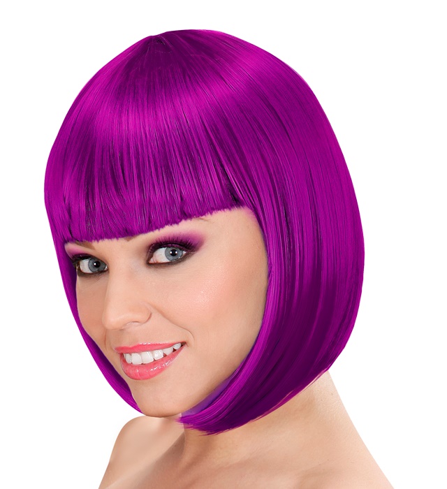 "PURPLE LOU LOU WIG" in box