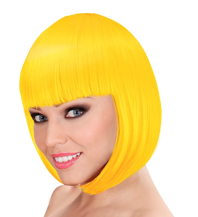 "YELLOW LOU LOU WIG" in box