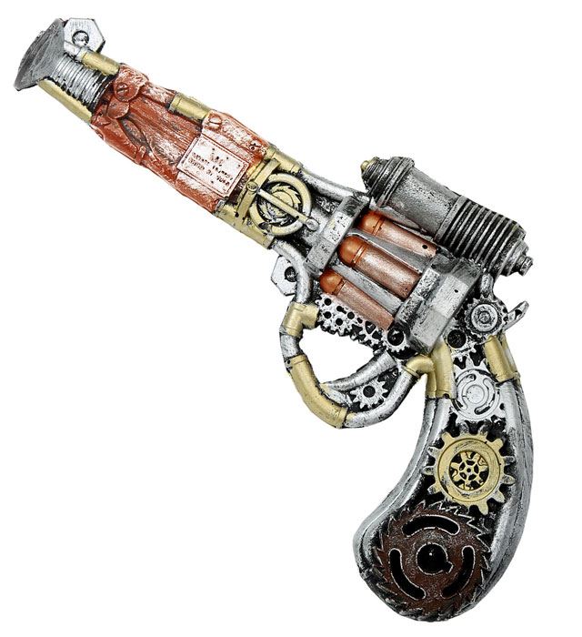[09780] "PISTOLET REVOLVER EN LATEX MOUSSE STEAMPUNK"