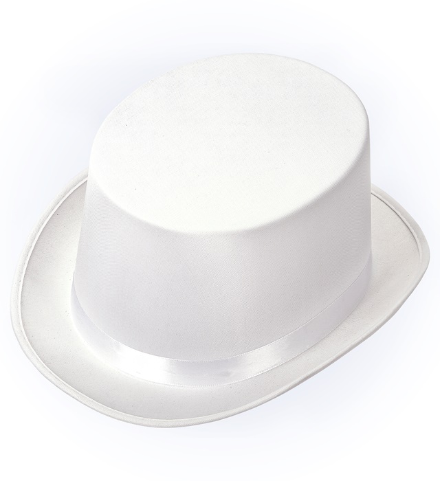 "CHAPEAU HAUT DE FORME BLANC" 13 cm