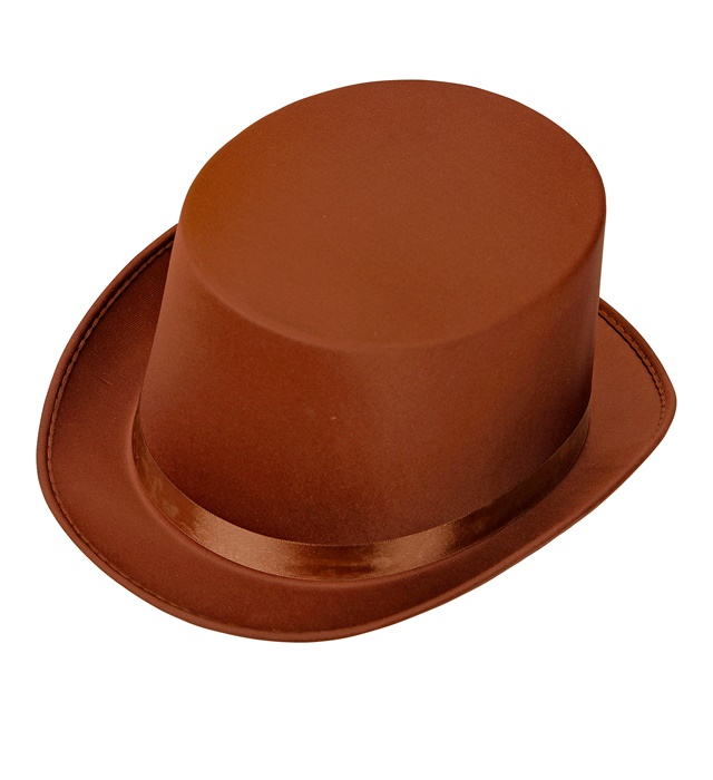 [09784] "CHAPEAU HAUT DE FORME MARRON" - 13 cm