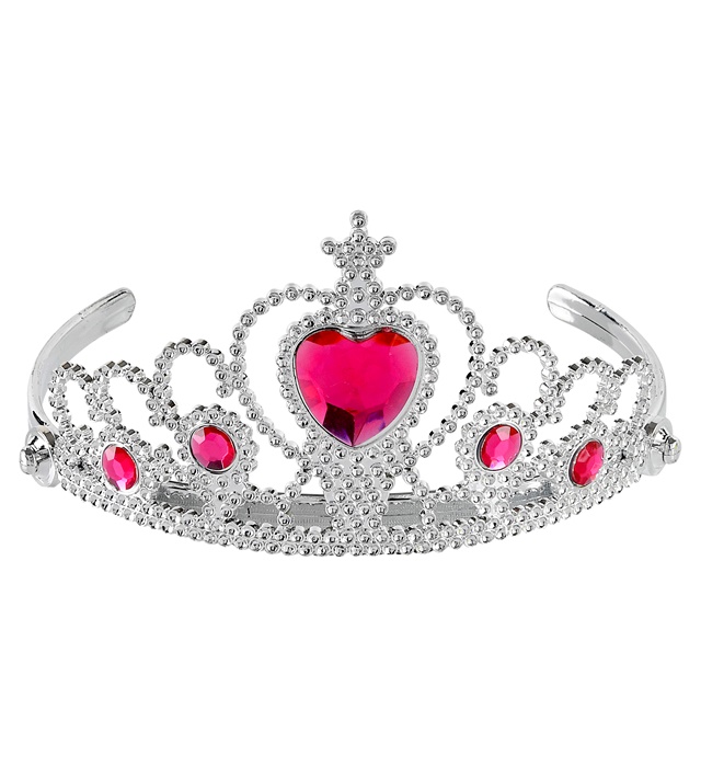 [09789] "DIADEME ARGENT AVEC PIERRES PRECIEUSES ROSES"
