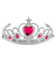 "DIADEME ARGENT AVEC PIERRES PRECIEUSES ROSES"
