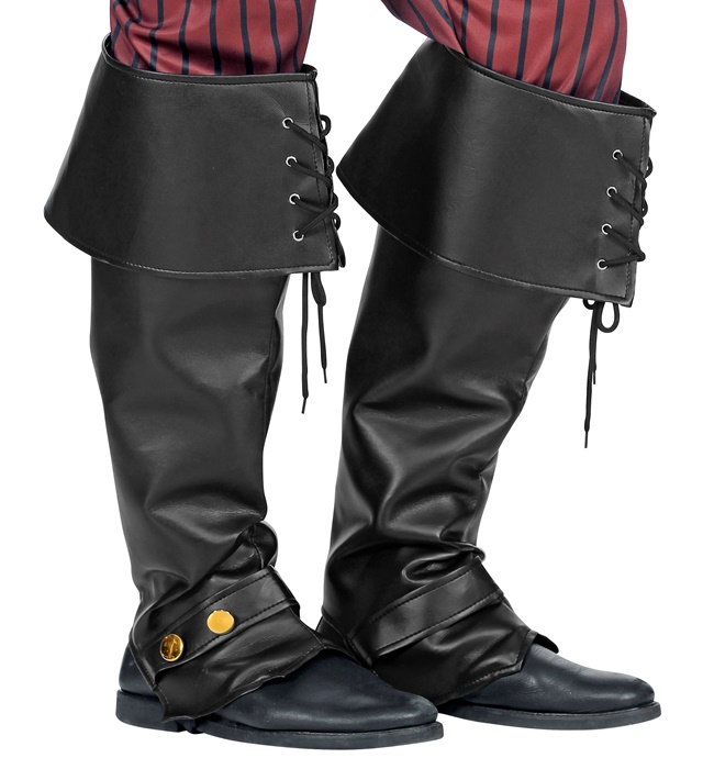 [09815] paire de "COUVRE-BOTTES NOIRS" aspect cuir