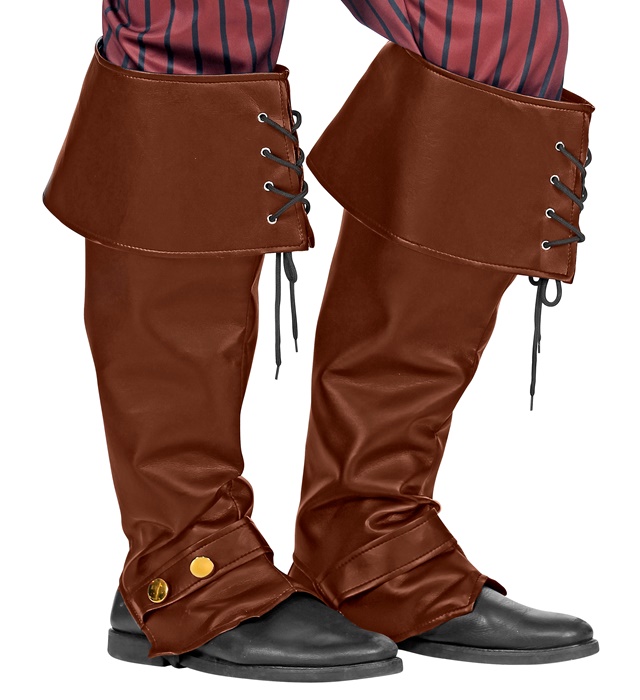 [09816] paire de "COUVRE-BOTTES MARRONS" aspect cuir