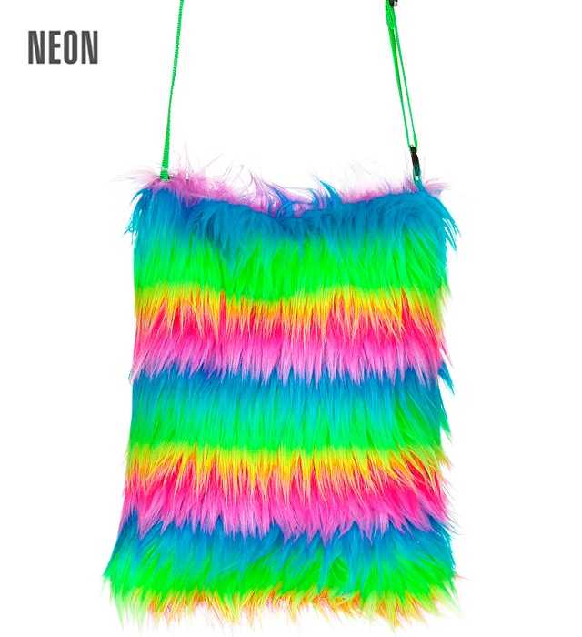 [09817] "SAC A MAIN EN PELUCHE ARC EN CIEL"