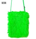 "SAC A MAIN EN PELUCHE VERT FLUO"