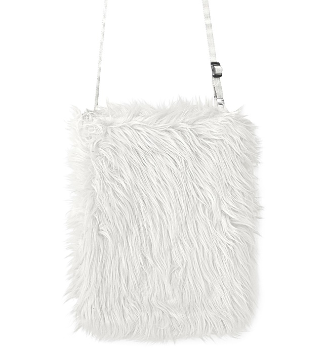[09822] "SAC A MAIN EN PELUCHE BLANC"