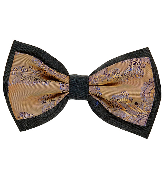 [09921] "NOEUD PAPILLON VINTAGE JACQUARD MARRON"