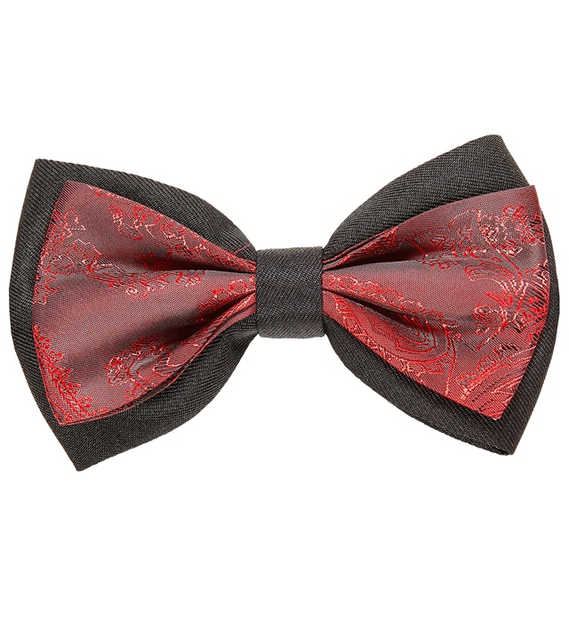 [09922] "NOEUD PAPILLON VINTAGE JACQUARD BORDEAUX"