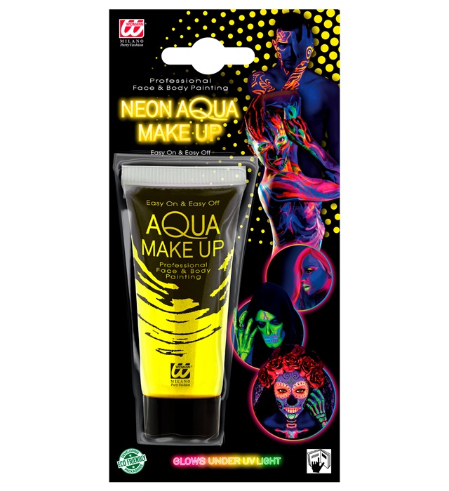 [09971] "MAQUILLAGE A L'EAU JAUNE FLUO EN TUBE" 30 ml