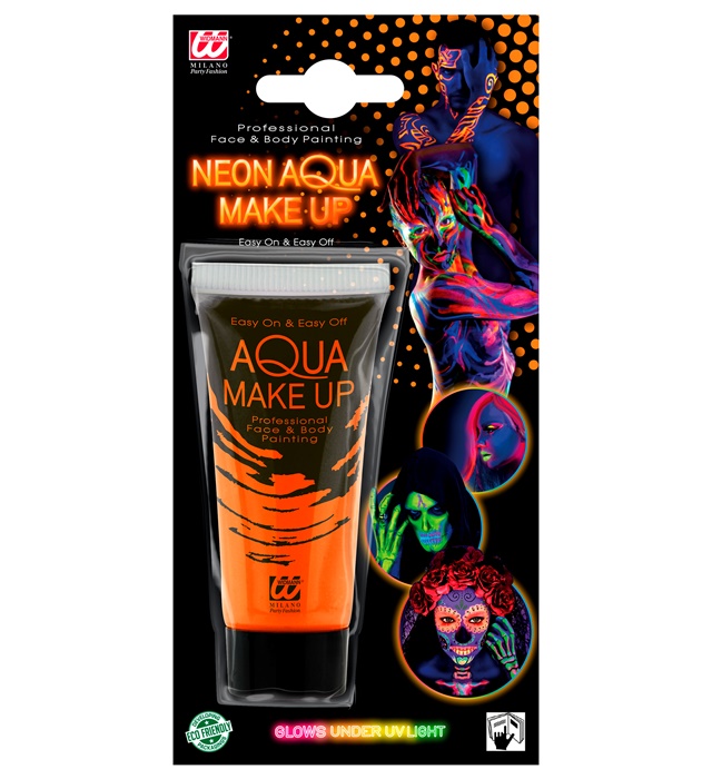 [09973] "MAQUILLAGE A L'EAU ORANGE FLUO EN TUBE" 30 ml