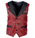 "GILET VINTAGE JACQUARD BORDEAUX"