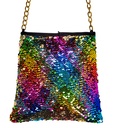 "SAC AVEC PAILLETTES ARC EN CIEL / OR REVERSIBLE"