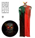 CLOWN EFFRAYANT AVEC YEUX CLAIRS LED CLIGNOTANTS, AVEC MUSIQUE DE CIRQUE & RIRE DIABOLIQUE capteur sonore activé - 240 cm