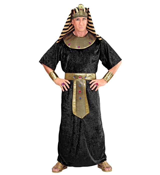 "TOUTANKHAMON" (tunique, collar et ceinture avec gemmes, bracelets, couvre-chef)