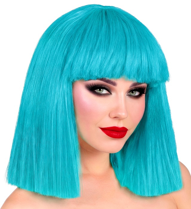 "PERRUQUE SHOWGIRL" bleu azur - en boite